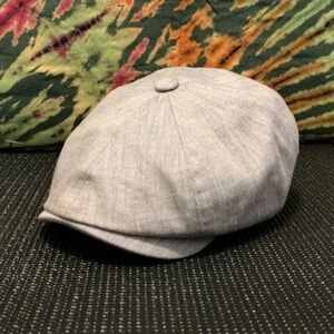 Light gray/blue Herringbone Newsboy Cap